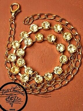 Natural Yellow Citrine 14.7 Total Carats In 18K Gold Plated Classic Necklace